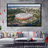 National Stadium in Warsaw, Stadium Canvas, Sport Art, Gift for him, Framed Canvas Prints Wall Art Decor, Framed Picture