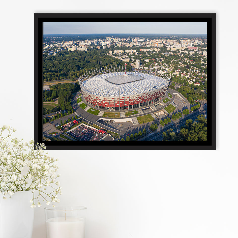 National Stadium in Warsaw, Stadium Canvas, Sport Art, Gift for him, Framed Canvas Prints Wall Art Decor, Framed Picture
