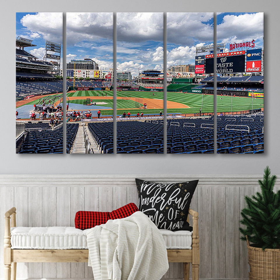 Nationals Park Stadium Canvas Prints Washington Nationals Wall Art Baseball,Multi Panels B,Sport Stadium Art Prints, Fan Gift