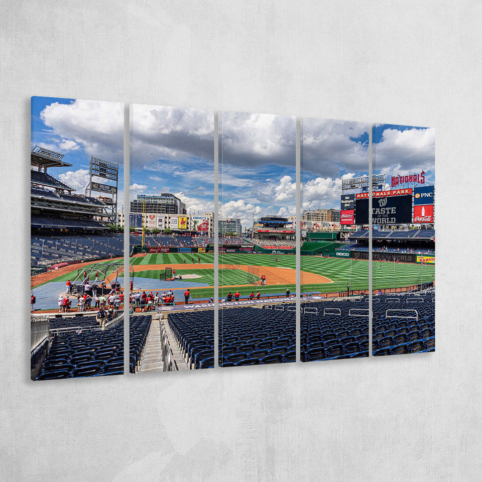 Nationals Park Stadium Canvas Prints Washington Nationals Wall Art Baseball,Multi Panels B,Sport Stadium Art Prints, Fan Gift