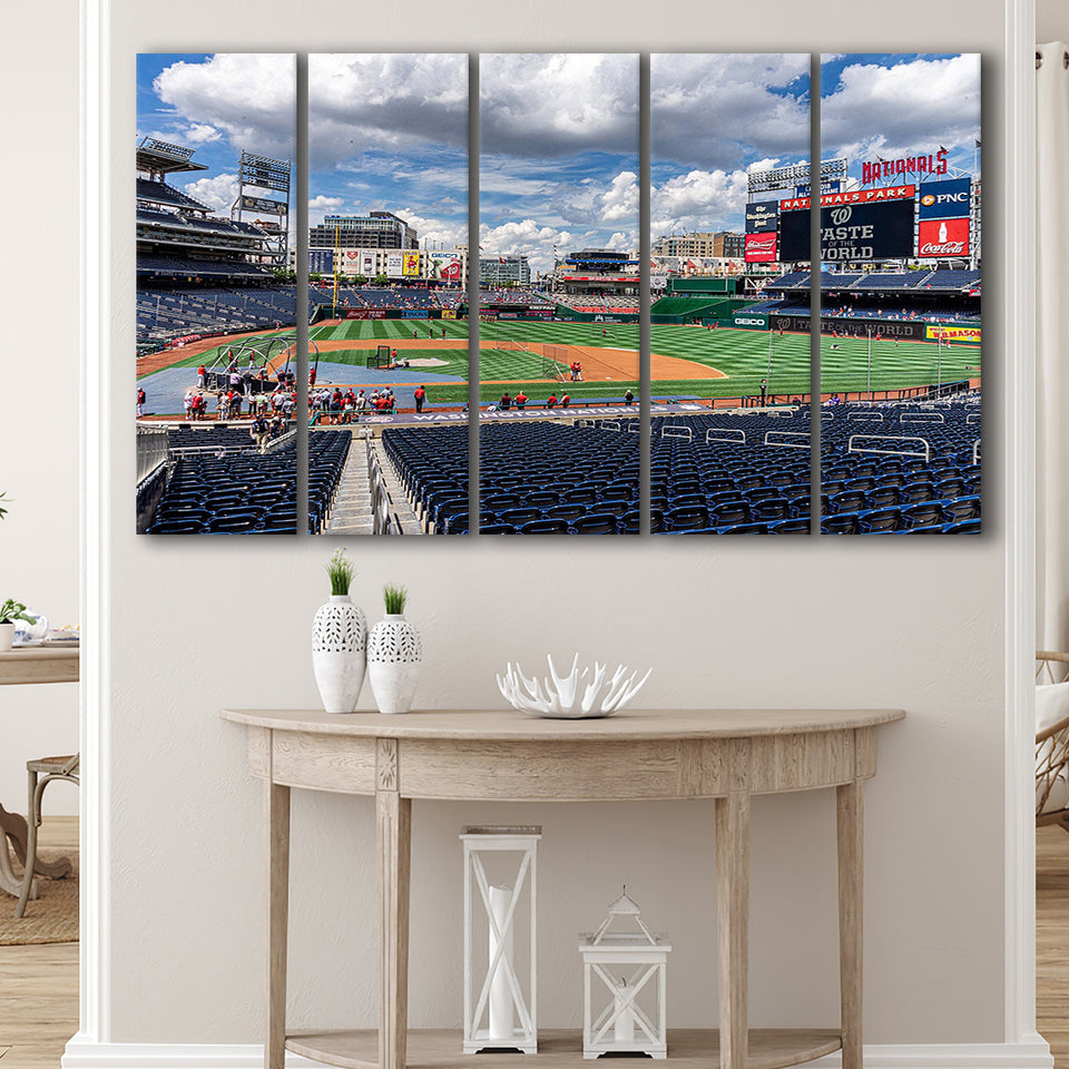 Nationals Park Stadium Canvas Prints Washington Nationals Wall Art Baseball,Multi Panels B,Sport Stadium Art Prints, Fan Gift