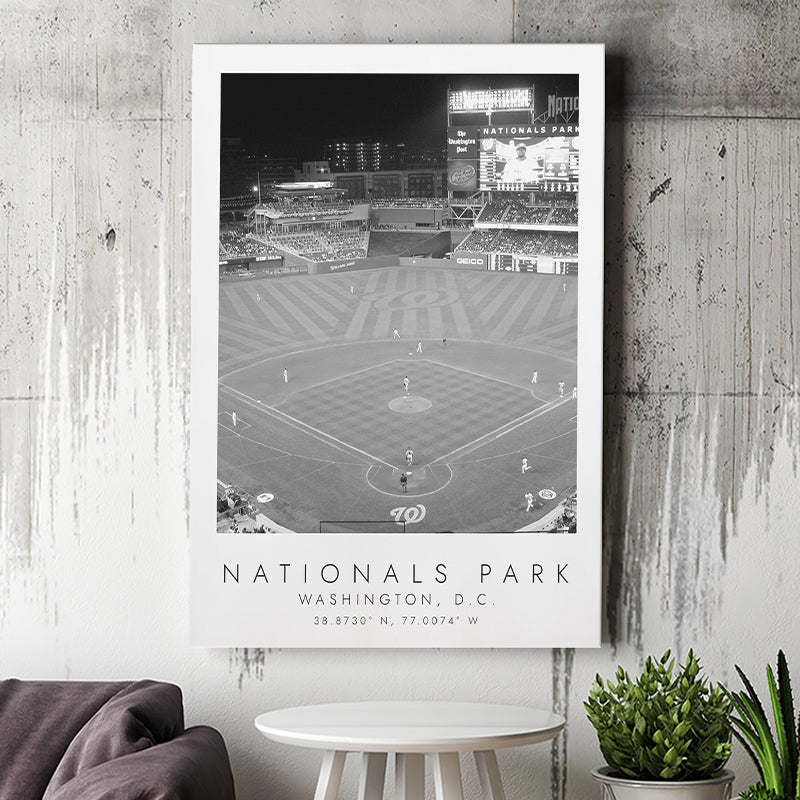 Nationals Park Washington Nationals Baseball Lovers Black And White Art Canvas Prints Wall Art Home Decor
