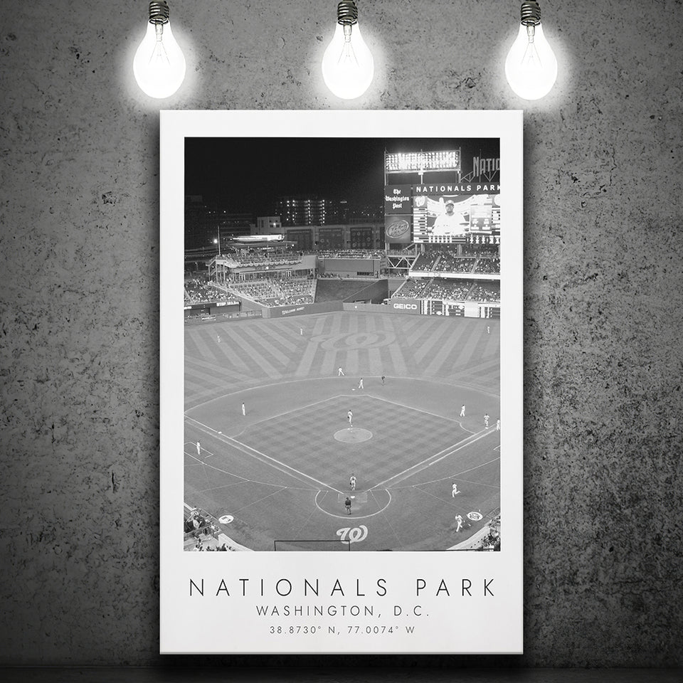 Nationals Park Washington Nationals Baseball Lovers Black And White Art Canvas Prints Wall Art Home Decor