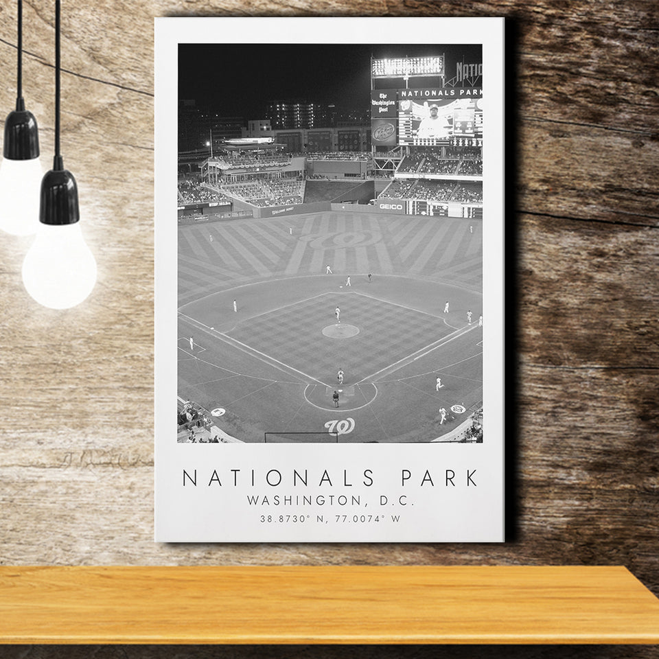 Nationals Park Washington Nationals Baseball Lovers Black And White Art Canvas Prints Wall Art Home Decor