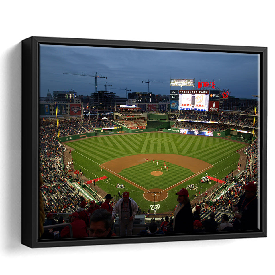 Nationals Park at Night, Stadium Canvas, Sport Art, Gift for him, Framed Canvas Prints Wall Art Decor, Framed Picture