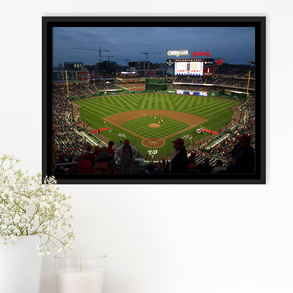 Nationals Park at Night, Stadium Canvas, Sport Art, Gift for him, Framed Canvas Prints Wall Art Decor, Framed Picture