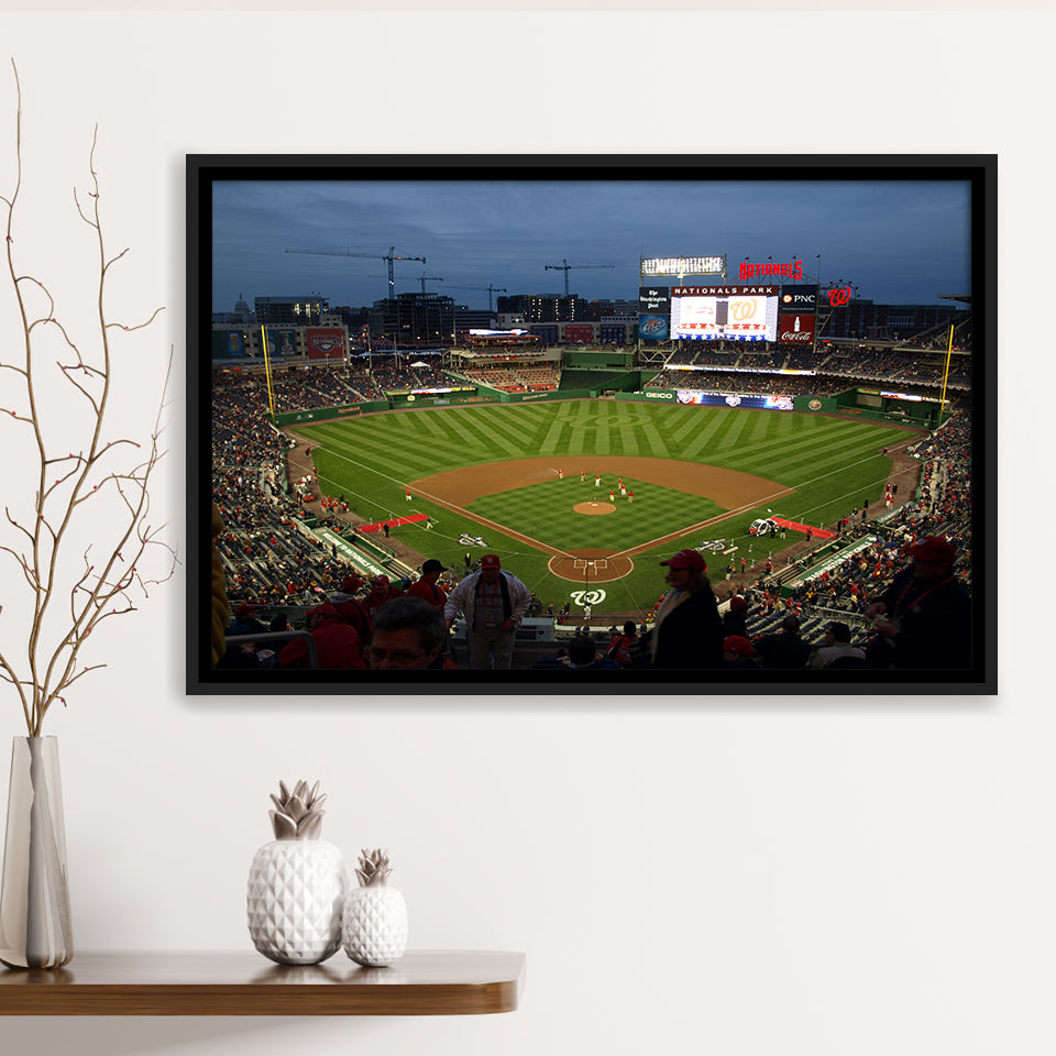 Nationals Park at Night, Stadium Canvas, Sport Art, Gift for him, Framed Canvas Prints Wall Art Decor, Framed Picture
