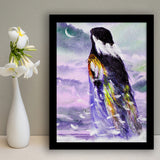 Native American Angel Woman Looking The Moon Framed Art Prints Wall Decor, Framed Picture, Large Picture