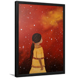 Native American Girl Galaxy Acrylic Painting Kids Gift Kids Art, Painting Art, Framed Art Prints Wall Decor