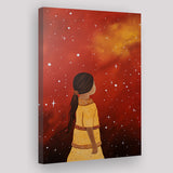 Native American Girl Galaxy Acrylic Painting Kids Gift Kids Art, Painting Art, Canvas Prints Wall Art Home Decor