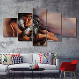 Native American Lovers American Indian Art 5 Pieces Canvas Prints Wall Art - Painting Canvas, Multi Panels, Wall Decor