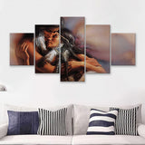 Native American Lovers American Indian Art 5 Pieces Canvas Prints Wall Art - Painting Canvas, Multi Panels, Wall Decor