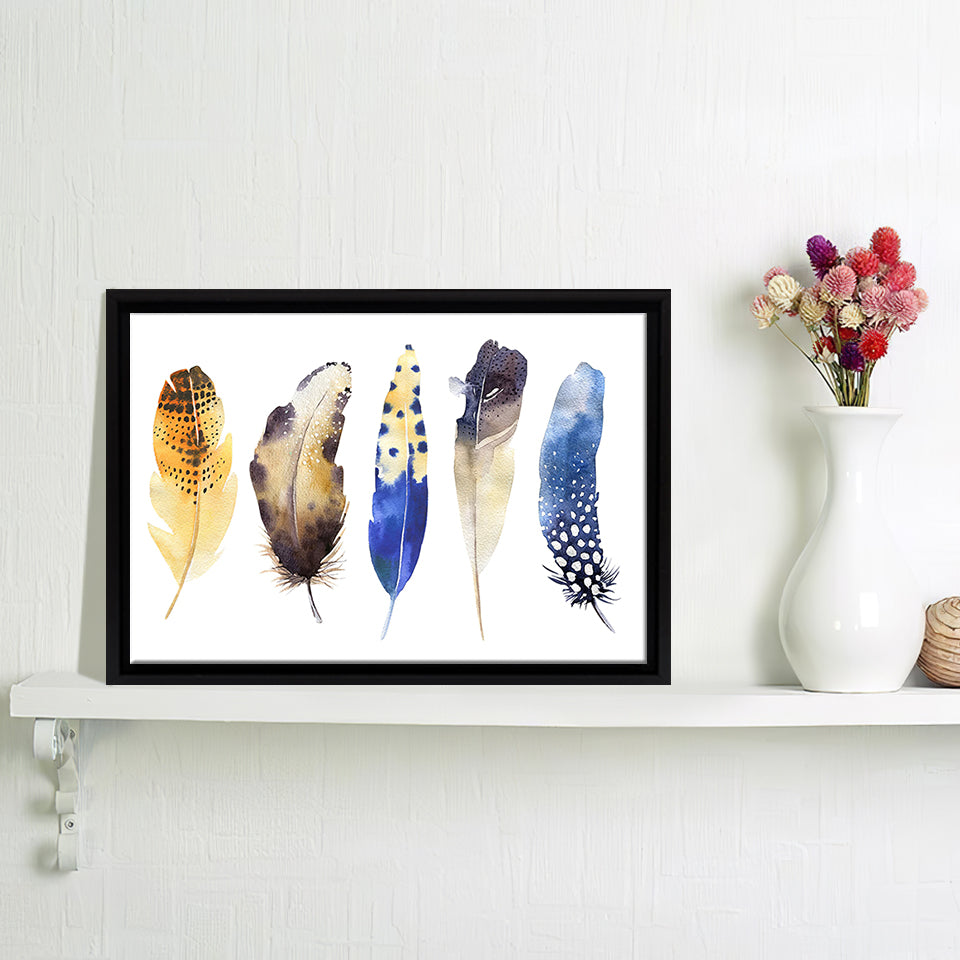 Native Feather Popular Multicoloured Framed Canvas Wall Art - Canvas Prints, Framed Art, Prints for Sale, Canvas Painting