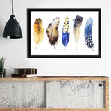 Native Feather Popular Multicoloured Framed Canvas Wall Art - Canvas Prints, Framed Art, Prints for Sale, Canvas Painting