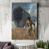 Native Indian Buffalo Hunters American Indian Canvas Prints Wall Art - Painting Canvas, Painting Prints, Home Wall Decor, For Sale