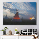 Native Indians Teepee Hut American Indian Canvas Prints Wall Art - Painting Canvas, Painting Prints, Home Wall Decor, For Sale