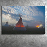 Native Indians Teepee Hut American Indian Canvas Prints Wall Art - Painting Canvas, Painting Prints, Home Wall Decor, For Sale
