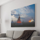 Native Indians Teepee Hut American Indian Canvas Prints Wall Art - Painting Canvas, Painting Prints, Home Wall Decor, For Sale