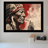Native American Black And Red Framed Art Prints Wall Decor, Framed Picture, Large Art Prints