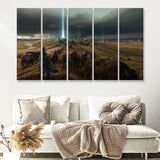 Native American Woman Fantasy Art 5 Pieces B Canvas Prints Wall Art - Painting Canvas, Multi Panels, Wall Decor