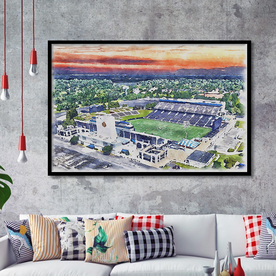 Navy Midshipmen Navy–Marine Corps Memorial Stadium Watercolor, Sport Prints Fan Gift, Framed Art Prints Wall Art Decor
