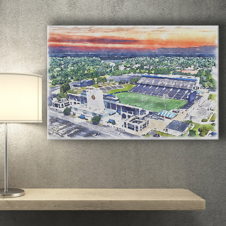 Navy Midshipmen Navy–Marine Corps Memorial Stadium Watercolor, Sport Art Prints Fan Gift, Canvas Prints Wall Art Decor