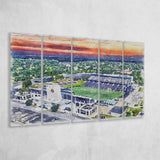 Navy Midshipmen Navy–Marine Corps Memorial Stadium Watercolor, 5 Pieces B, Multi Panel Canvas Prints Wall Art Decor