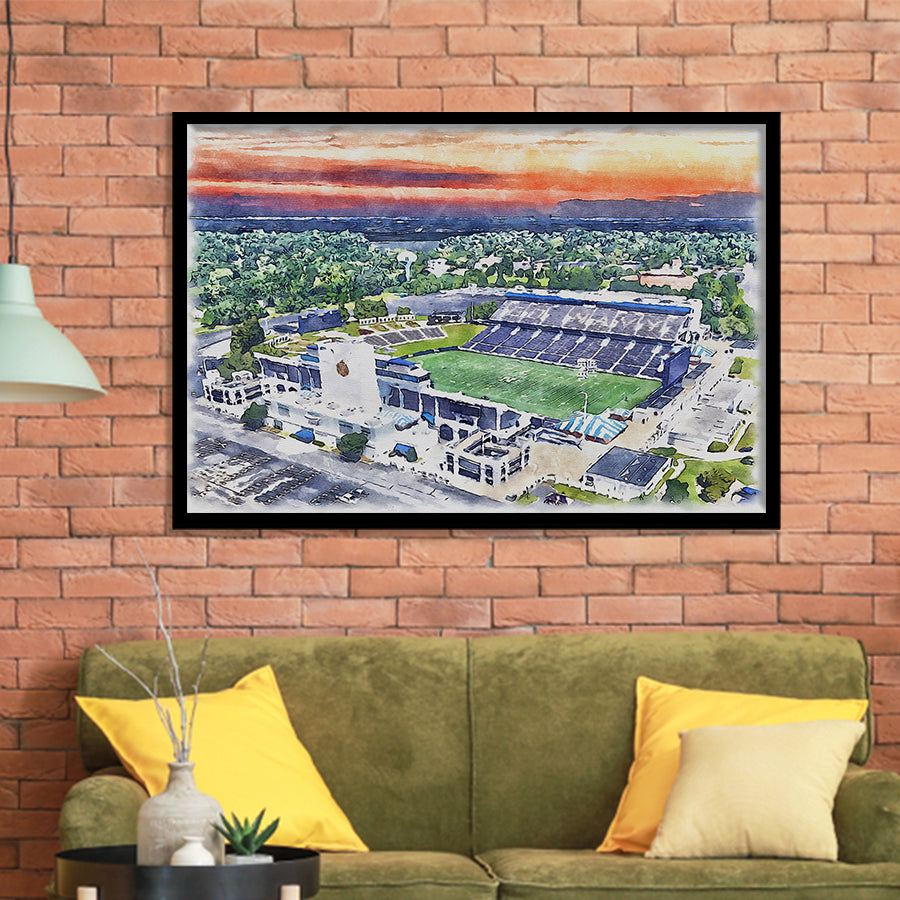 Navy Midshipmen Navy–Marine Corps Memorial Stadium Watercolor, Sport Prints Fan Gift, Framed Art Prints Wall Art Decor