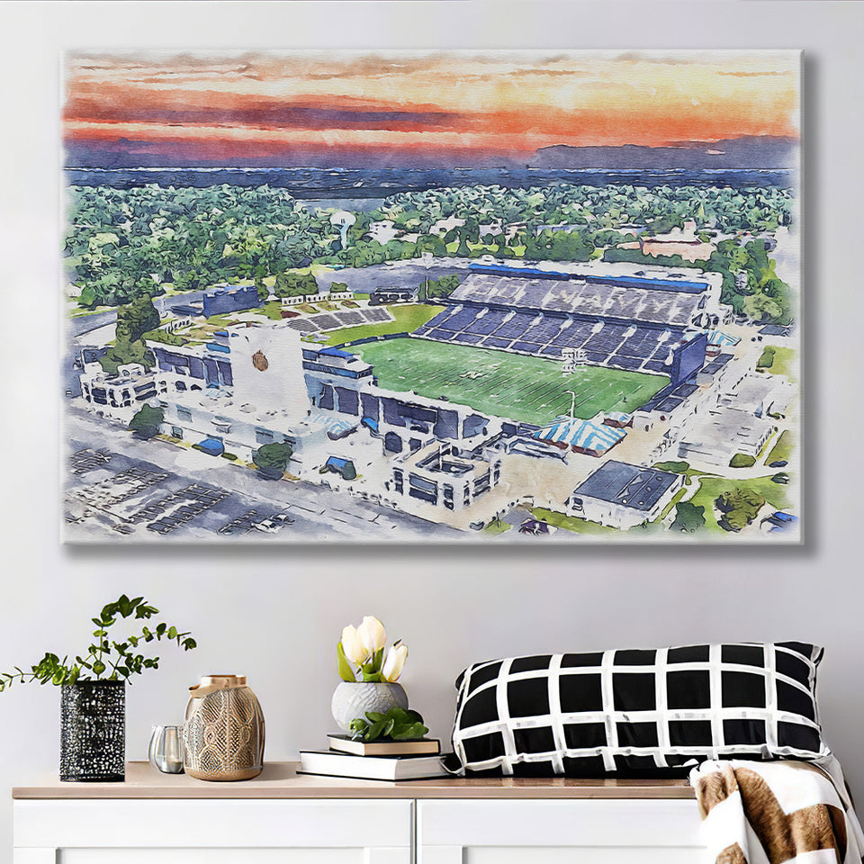 Navy Midshipmen Navy–Marine Corps Memorial Stadium Watercolor, Sport Art Prints Fan Gift, Canvas Prints Wall Art Decor