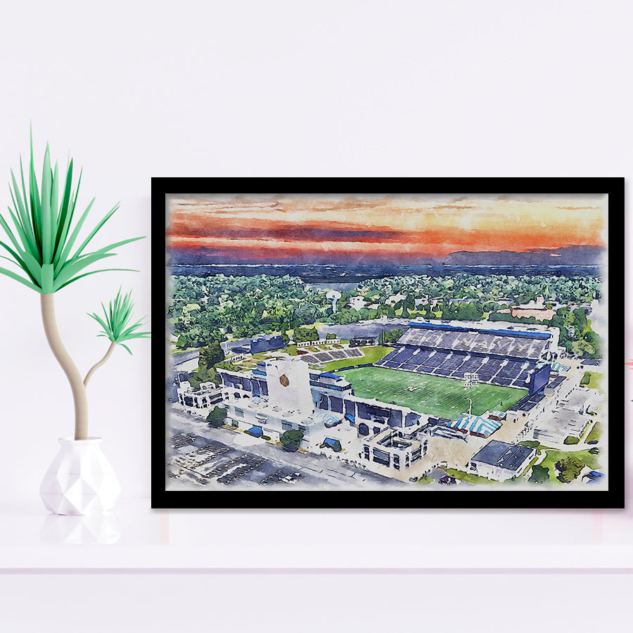 Navy Midshipmen Navy–Marine Corps Memorial Stadium Watercolor, Sport Prints Fan Gift, Framed Art Prints Wall Art Decor
