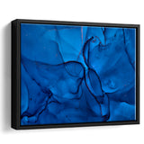 Navy Blue Marble Framed Canvas Prints Wall Art Decor, Framed Picture, Floating Frame