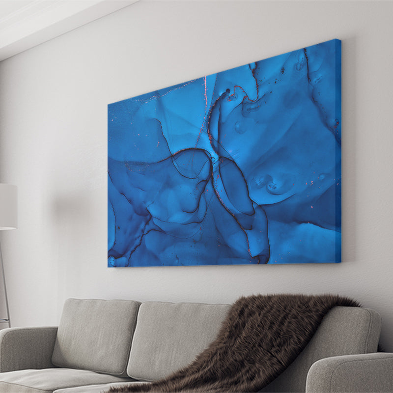 Navy Blue Marble Canvas Prints Wall Art Decor - Painting Canvas,Home Decor, Ready to Hang