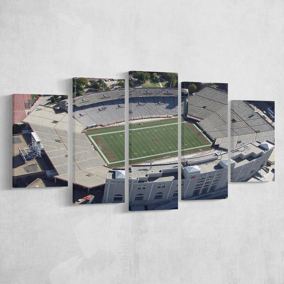 Nebraska Cornhuskers Stadium Canvas Prints Memorial Stadium Wall Art American,Multi Panels,Sport Stadium Art Prints, Fan Gift