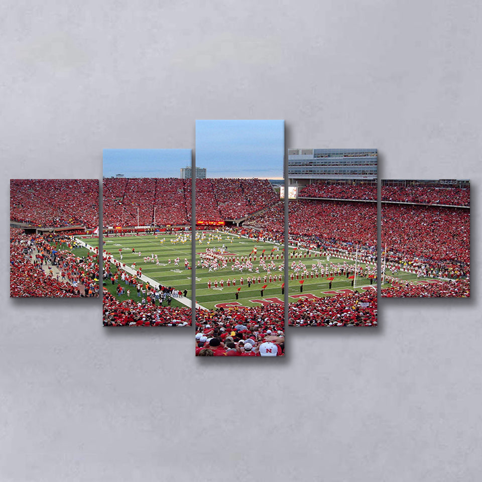 Nebraska Cornhuskers Wall Art Memorial Stadium Canvas Prints American,Multi Panels,Sport Stadium Art Prints, Fan Gift