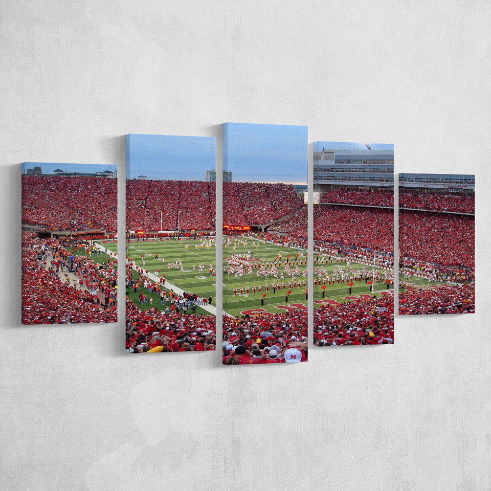 Nebraska Cornhuskers Wall Art Memorial Stadium Canvas Prints American,Multi Panels,Sport Stadium Art Prints, Fan Gift