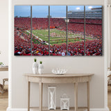 Nebraska Cornhuskers Wall Art Memorial Stadium Canvas Prints American,Multi Panels B,Sport Stadium Art Prints, Fan Gift