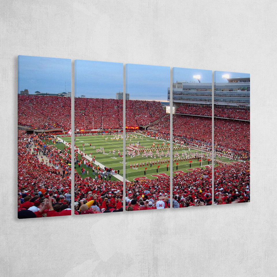 Nebraska Cornhuskers Wall Art Memorial Stadium Canvas Prints American,Multi Panels B,Sport Stadium Art Prints, Fan Gift
