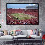 Nebraska Cornhuskers Wall Art Memorial Stadium Framed Canvas Prints American,Sport Stadium Art Prints, Fan Gift