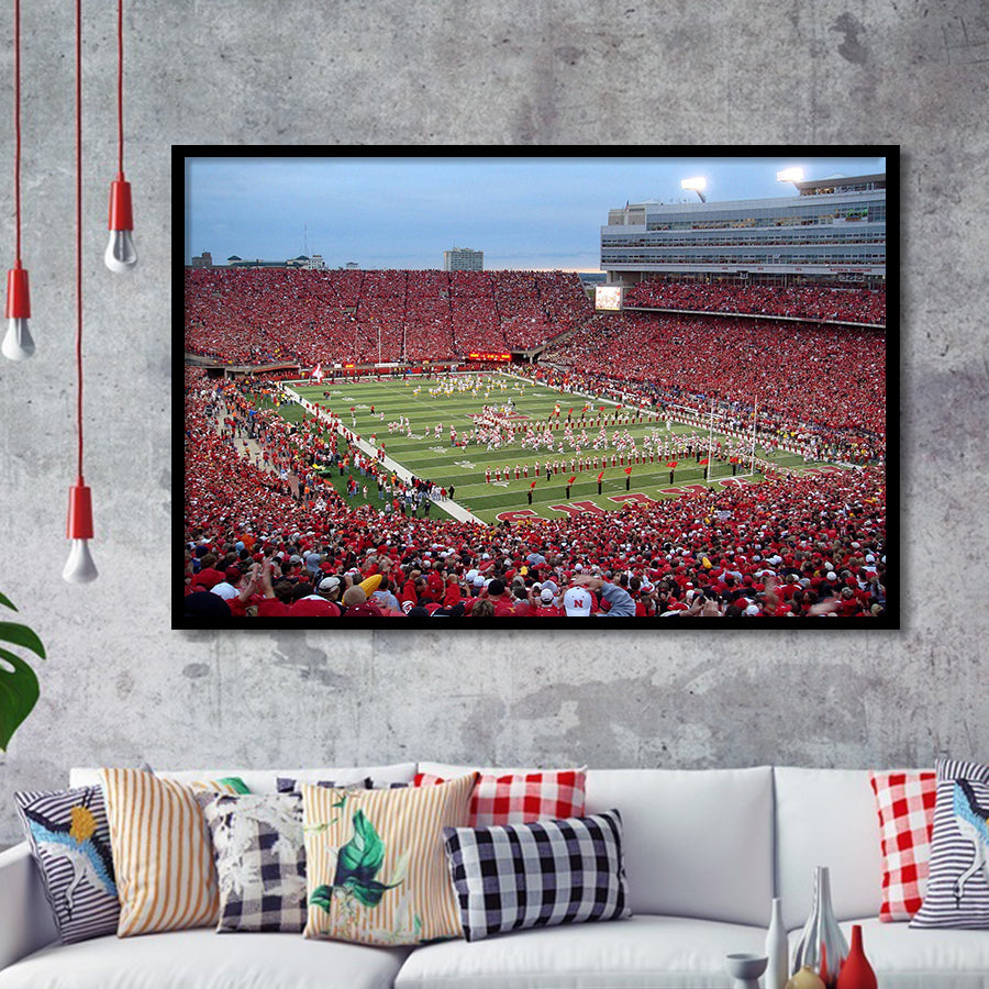 Nebraska Cornhuskers Wall Art Memorial Stadium Art Prints American,Sport Stadium Art Prints, Fan Gift, Wall Decor