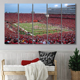 Nebraska Cornhuskers Wall Art Memorial Stadium Canvas Prints American,Multi Panels B,Sport Stadium Art Prints, Fan Gift