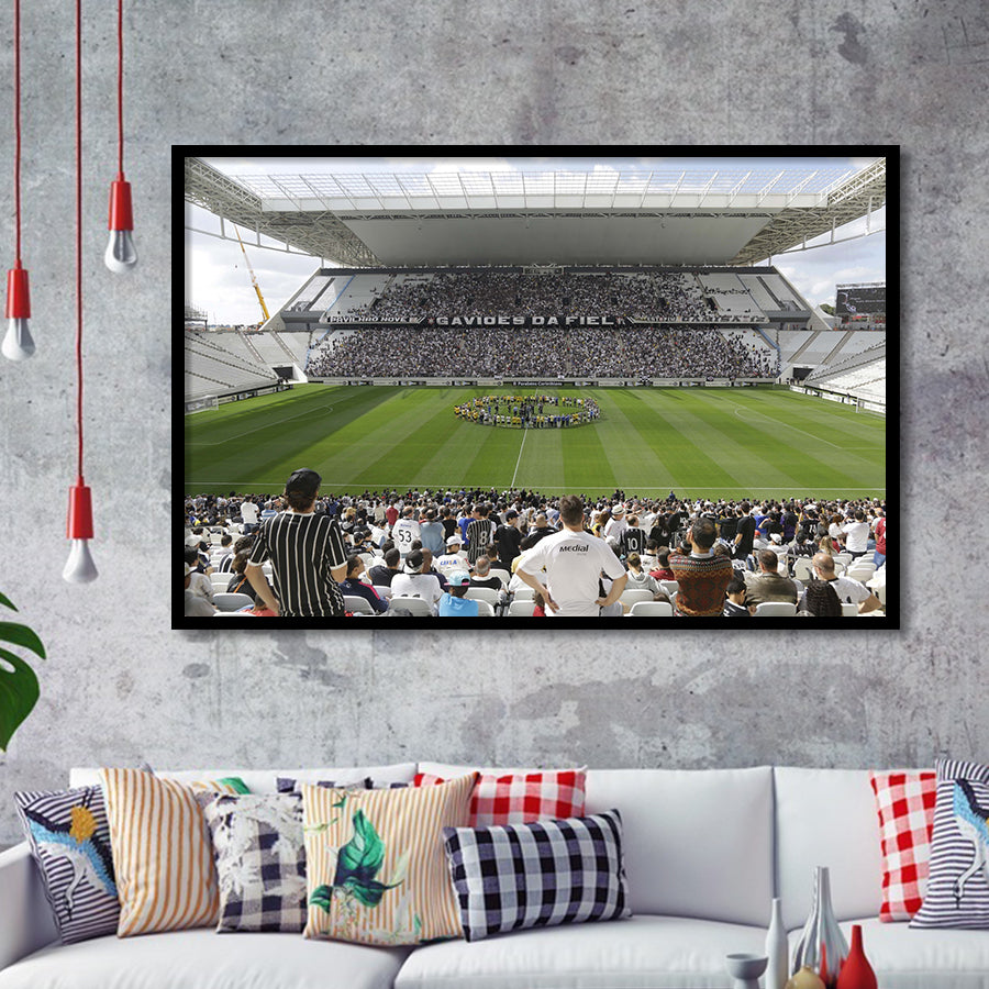 Neo Química Arena in Brazil, Stadium Canvas, Sport Art, Gift for him, Framed Art Prints Wall Art Decor, Framed Picture