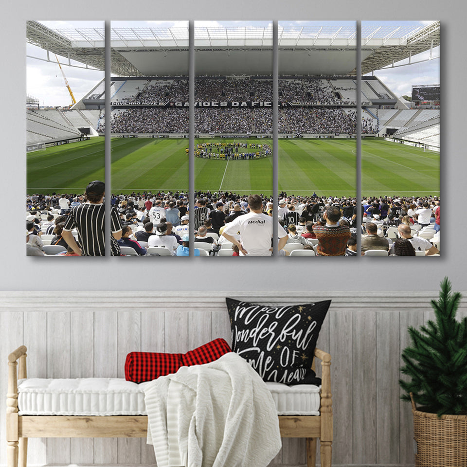 Neo Química Arena in Brazil, Stadium Canvas, Sport Art, Gift for him, Multi Panels B, Canvas Prints Wall Art Decor