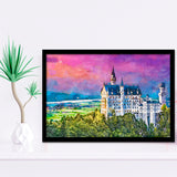 Neuschwanstein Castle Germany City Art Watercolor Framed Art Prints Wall Art Decor,Framed Picture