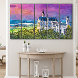 Neuschwanstein Castle Germany 5 Pieces Extra Large Canvas Prints Wall Art Home Decor
