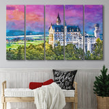 Neuschwanstein Castle Germany 5 Pieces Extra Large Canvas Prints Wall Art Home Decor