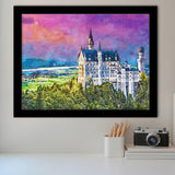 Neuschwanstein Castle Germany City Art Watercolor Framed Art Prints Wall Art Decor,Framed Picture