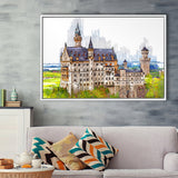 Neuschwanstein Castle, Framed Canvas Prints Wall Art Home Decor,Floating Frame, Ready to Hang