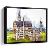 Neuschwanstein Castle, Framed Canvas Prints Wall Art Home Decor,Floating Frame, Ready to Hang