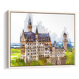 Neuschwanstein Castle, Framed Canvas Prints Wall Art Home Decor,Floating Frame, Ready to Hang