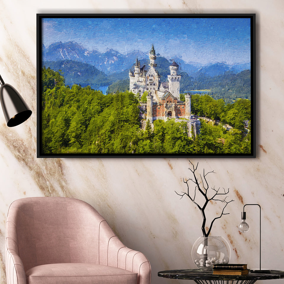 Neuschwanstein Castle Germany Framed Canvas Prints Wall Art Decor - Paiting Canvas, Art Prints, Floating Frame